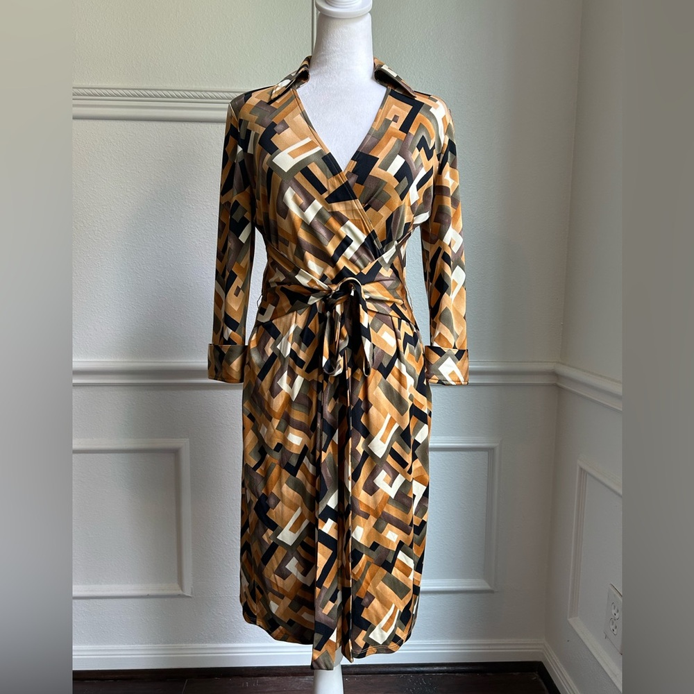 Chetta B Sherrie Bloom Peter Noviello Multicolor Geometric  Vintage Dress